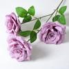 Ramo de rosas artificiales de 3 cabezas con diamantes, ideal para bodas, auditorio, decoración del hogar, flores falsas, flores de seda artificiales.