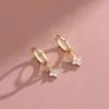 Brincos Flor de Quatro Pétalas, Brincos Florais Doces, Brincos Design Nicho High-End Estilo Coreano, Acessórios Simples e Versáteis