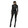 Xinle Fabricante Traje de Cuero 5XL Corsé Aceitoso Ajustado Espejo Pantalones de Cuero de una Sola Pieza Cremallera Cuero Brillante