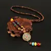 Collar de Xizang Más Vendido Versátil para Hombres y Mujeres Estilo Étnico Vintage Cadena de Lana Accesorios para Ropa Larga de Algodón y Lino Viaje de Madera