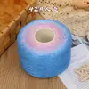 Fio de algodão mercerizado degradê em formato de bolo, fio de oito cabos tecelado à mão, multicolorido, não forma bolinhas, respirável para manta e xale