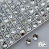 Broca para uñas cuadrada gruesa de punta inferior de 8 mm, cristal de alta refracción, blanco, rojo rosa, broca cuadrada de punta inferior, decoraciones para uñas