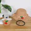 Sombrero Infantil Niñas Primavera Verano Protección Solar Sombrero de Playa Princesa Sombrero de Paja para Niñas Set con Bolsa Parasol para Bebé Sombrero de Pescador Moderno