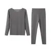 Conjunto de Roupa Térmica Infantil De Rong para Jovens Roupas de Inverno Outono e Calças para Crianças Maiores, Classe A, Forrado com Fleece, Espessado, 10A Antibacteriano
