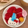 Diadema para el pelo de muñeca de mascota de peluche linda original Tengyi, Scrunchie de cuadros versátil estilo académico, Banda para el pelo para moño de niña