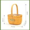 Cesta de Flores Cartera de Viruta de Madera Cesta de Ratán Bambú Adornos Pastorales Arreglo Floral Maceta con Flores Maceta Decoración de Paja Cesta Tejida Bonsái