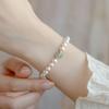 Pulseira Elegante de Nicho de Alto Nível Pérola de Luz Forte Natural para Mulheres Pulseira de Jade Hetian Estilo Chinês Luxo Acessível Presente para Melhor Amiga