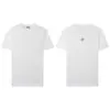 Camiseta Clásica de Cuatro Vías con Bordado de Letras Redondo Hombros Descubiertos Manga Corta para Hombre, Piedra de Alta Calidad Transfronteriza