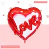 Nueva serie de corazones de amor transfronterizos Globos de papel de aluminio para el Día de San Valentín Cadena de corazón rojo Oso de amor Flecha de Cupido
