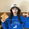 Gorra de Béisbol Retro Coreana con Bloques de Color Desgastados y Parte Superior Suave para Mujer, Nueva Versátil Casual de Primavera/Verano con Letras, Pico de Pato de Moda