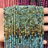 Cuentas pequeñas facetadas de turmalina natural degradada, cuentas sueltas de cristal turquesa, accesorios para joyería DIY, pulseras y collares de cuentas