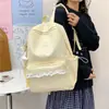 Mochila de alta aparência estilo ins coreano estilo faculdade com bolinhas, mochila fofa de duas alças para estudantes do ensino médio, nova mochila estilo campus
