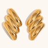 Pendientes de acero inoxidable chapados en oro de 18 quilates, diseño clásico, sencillos y ligeros, de lujo, para mujer, oferta transfronteriza europea y americana.
