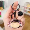 Mini Cabeza de Perro de Acrílico Lilith Llavero de Arena Líquida Muñeca Linda Colgante Destellante Llavero de Regalo