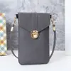 2025 Nova Bolsa Transversal Feminina Tendência com Fivela de Cadeado em Couro PU para Celular com Tela Sensível ao Toque Porta-Moedas Pequeno com Fecho Estudante Retrô