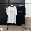 [Em Estoque] VC Nova Moda de Verão Camiseta com Estampa de Letras Gola Redonda Versátil Solta Camiseta Básica para Mulheres
