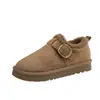 Sapatos Birkenstock de Pelúcia Lã com Solado Grosso para Mulheres, Novo Estilo de Inverno, Aumenta a Altura, Sapatos de Algodão Peludos, Botas de Neve, Sapatilhas Quentes