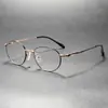 Gafas Metálicas Redondas de Marco Delgado a la Moda con Filtro de Luz Azul, Diseño que Moldea el Rostro, Patillas Huecas, Gafas sin Graduación F6049