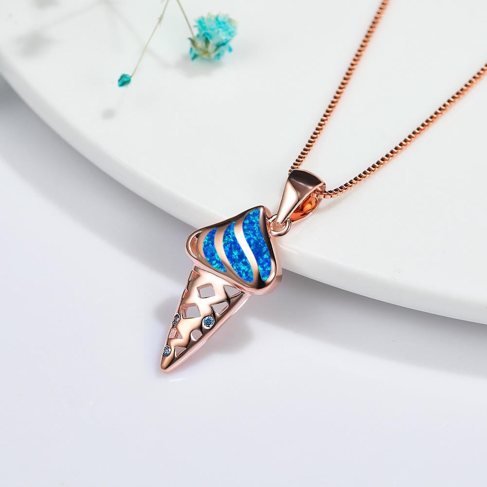 玫瑰金澳宝冰激凌项链