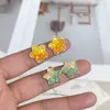 2025 Nuevos Pendientes Graduales de Cristal de Estrella de Cinco Puntas Estilo Ins Pendientes Pequeños y Exquisitos Estilo Coreano Moda Elegante Extranjera Oreja