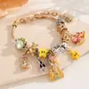 Pulsera de Cuentas con Agujero Grande DIY con Colgantes de Castillo de Cuento de Hadas, Caballo de Troya y Estrella, Pulsera de Cadena de Serpiente Ajustable para Mujer al por Mayor