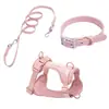 Suprimentos para animais de estimação Peitoral de PVC conjunto cor macaron W mesmo estilo coleira de tração para animais de estimação médios e pequenos coleira para gato e cachorro