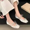 Bailarinas Francesas de Punta Cuadrada con Lazo para Mujer 2026 Primavera Verano Nuevos Suaves Aumento Interno de Altura Mary Janes de Corte Bajo Zapatos Individuales
