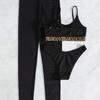 2022 AliExpress Amazon nuevo traje de baño bikini sexy europeo y americano de tres piezas con vientre descubierto, traje de baño