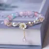 Nuevo pulsera de cristal con flor caliente femenina cristal rosa Flor de Sol pulsera para hermanas amigas estudiante pulsera Margarita