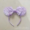 Diadema de Perlas con Cabeza de Mickey para Niños Adorno Decorativo de Gamuza para la Cabeza de Mickey Adorno para el Cabello Decorativo de Parque de Atracciones Diadema con Lazo