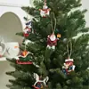 Decoraciones para Árbol de Navidad, Calcetines de Anciano y Muñeco de Nieve, Colgantes Pequeños, Colgantes de Decoración de Escena de Atmósfera Navideña para el Hogar, Transfronterizo