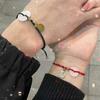 Pulseira de fivela de segurança da marca Blessing, pulseira de casal, pulseira feminina trançada com sino pequeno e caractere fu, pulseira do ano de nascimento para namorado e namoradas