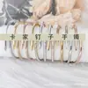 Pulseira de Aço Inoxidável Mais Vendida Transfronteiriça para Mulheres, Moda de Alto Padrão, Aço Titânio Céu Estrelado, Versátil com Diamantes Totais Assado em Forno 18K