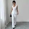 Traje de Pantalón con Chaleco Cuadrado Elegante de Alta Gama Europeo y Americano Ropa para Mujer Otoño e Invierno 2025 Estación Independiente de Amazon