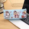 Liquidación - Estuche de Lápices de Monstruo Estilo Japonés de Dibujos Animados, Materiales de Estudio para Estudiantes, Caja de Lápices Grande de PU con Impresión Completa por Ambos Lados