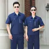 Conjunto de ropa de trabajo de manga corta para verano para hombres, uniforme de trabajo de manga larga, uniforme de taller de fábrica, ropa de trabajo para mantenimiento de propiedades, uniforme de reparación de automóviles, uniforme de protección laboral de Ferrocarriles de China
