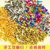 Mini Clavos de Dos Puntas para Manualidades Infantiles, Clavos de Punta Dividida de Colores, Clavos Pequeños para Manualidades de Jardín de Infancia