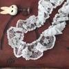 Acessórios de Renda Franzida Bege para Roupas de Pet Decoração de Gola Cuff Lolita Saia