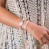 Venta Caliente Transfronteriza Europea y Americana Estilo Playa Oceánica Estrella de Mar Turquesa Concha Pulsera Ajustable para Mujer Joyería de Alta Gama para Mujer