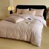 Conjunto de cama luxuoso e de alta qualidade, 60S, 100% algodão, jacquard em relevo, conjunto de quatro peças, capa de edredom 100% algodão, lençol de cama e conjunto de cama de três peças