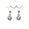 Brincos Redondos de Diamante Geométricos Pequenos, Fofos e Doces de Novo Estilo, Brincos de Zircônia Femininos Versáteis para o Dia a Dia