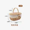 En Stock Canasta de Picnic Tejida a Mano de Sauce Bolsa de Almacenamiento Bolsa de Regalo para Exportación Canasta de Almacenamiento para Vino y Dulces
