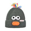Gorro de Punto Divertido Boca Grande Transfronterizo Otoño e Invierno Gorro de Dibujos Animados Ojos Grandes Antena Gorro con Orejas Plegables Cálido de Lana Europeo y Americano para Llorar