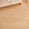 Alfombra de algodón y lino estilo japonés Ovalada para mesa de centro de sala de estar simple estudio dormitorio estilo silencioso color sólido tejido a mano alfombra de piso
