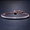 Pulsera Rakol Geométrico Redondo Nuevo Europeo y Americano de Circonita de 4 mm para Mujer Elegante Versátil Ajustable con Cremallera Transfronteriza