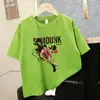 Camiseta de Manga Corta para Niños de Verano, Top Guapo con Estampado Estilo Coreano, Camisa de Manga Media Moda de Algodón Puro Fino para Niños Medianos y Grandes