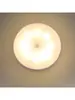 Luz Noturna Redonda Recarregável com Sensor de Corpo Humano Inteligente, Sem Fiação Necessária, Luminária de Cabeceira para Quarto, Luz LED Dura Criativa