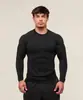 Onyx/x5 Esportes Americanos Fitness Masculino Manga Longa Casual Respirável Justo Manga Longa Casual Corrida Tubarão