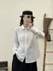 Primavera e Outono de 2026 Artística e Fresca Casual Solta de Algodão Versátil Camisa Manga Longa com Punhos de Renda Camisa Básica