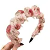Diadema Negra Ondulada de Malla con Perlas para Mujer, Adecuada para el Uso Diario, Diadema de Corona Alta que No Aplasta el Cabello, Accesorio para el Cabello